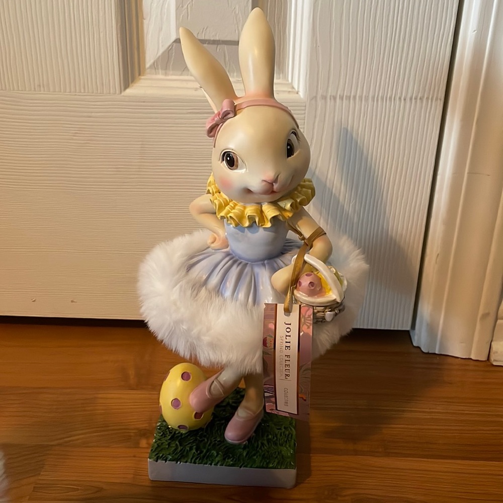 Jolie Fleur spring collection furry bunny decoration